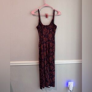 Nine Britton Dark Purple and Orange Floral Maxi Dress